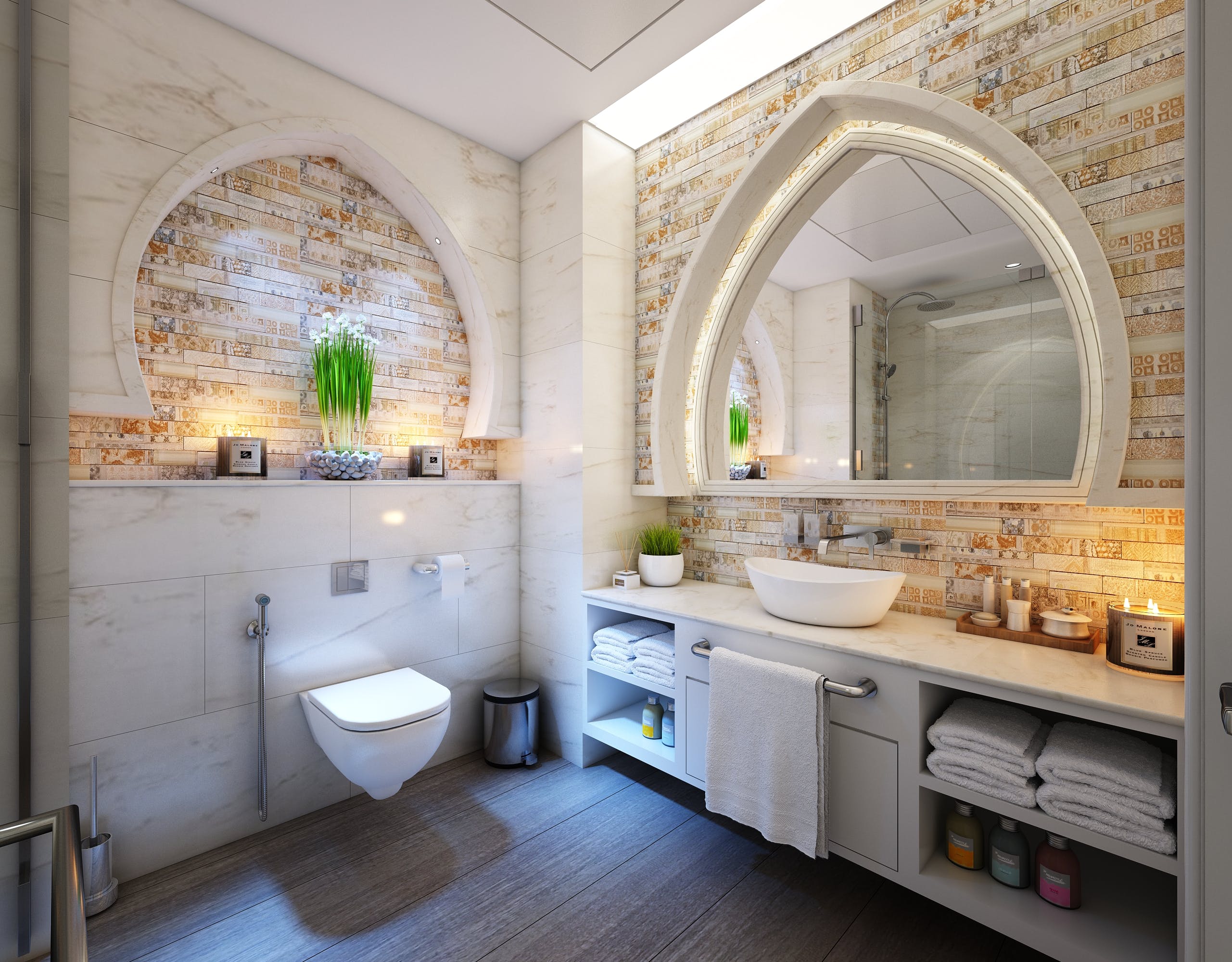 tiling in bathroom toilet
